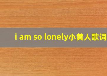 i am so lonely小黄人歌词